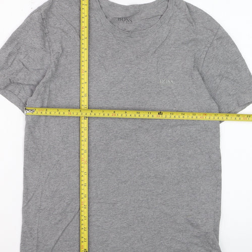 Hugo Boss Men's Grey Crew Neck Cotton T-Shirt Size M