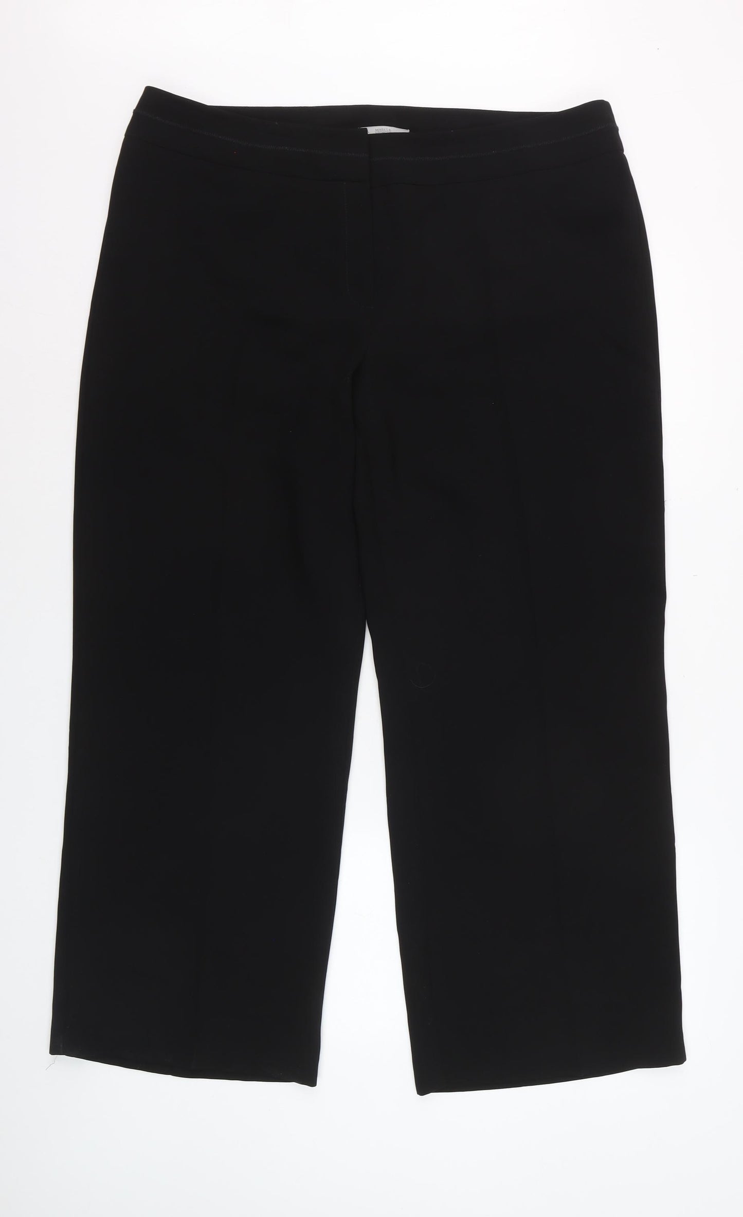 Marks and Spencer Women's Black Size 18 Short Straight Leg Trousers