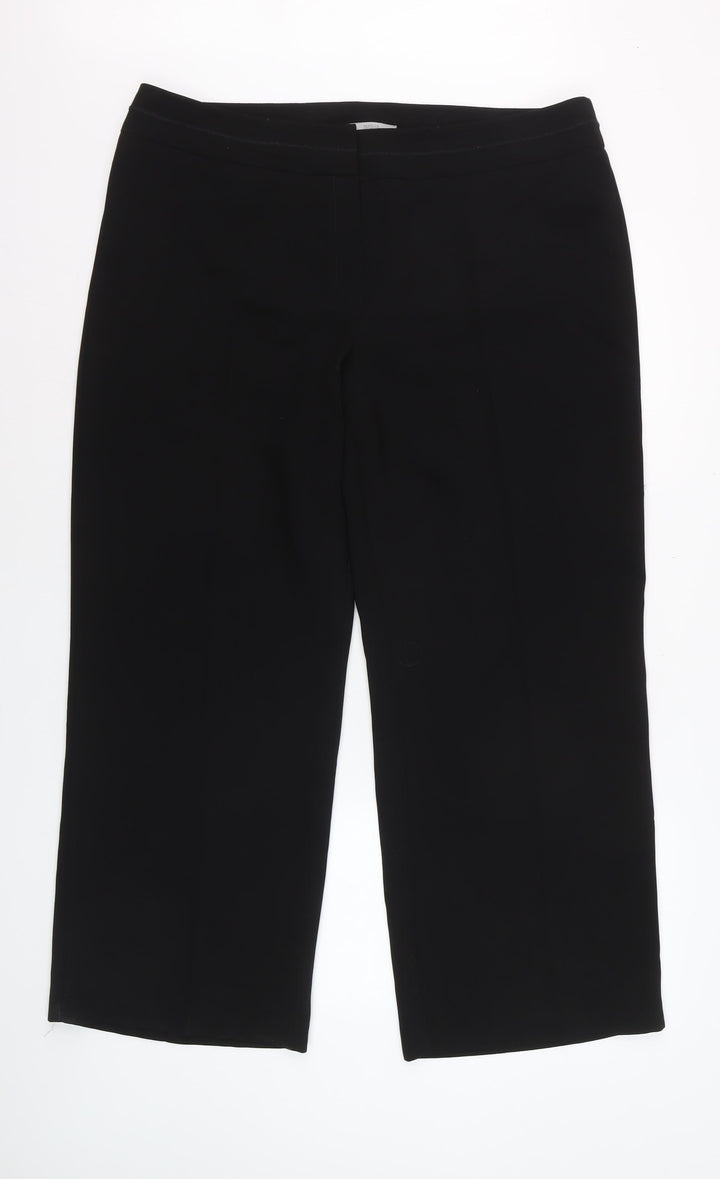 Marks and Spencer Women's Black Size 18 Short Straight Leg Trousers