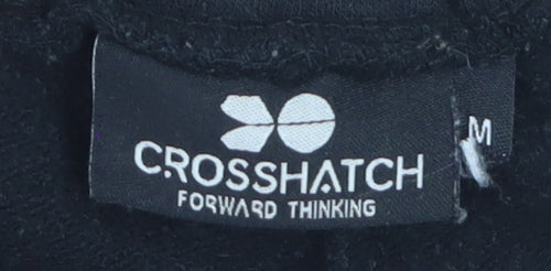 Crosshatch Womens Black Logo Jogger Trousers M Elastic Waist