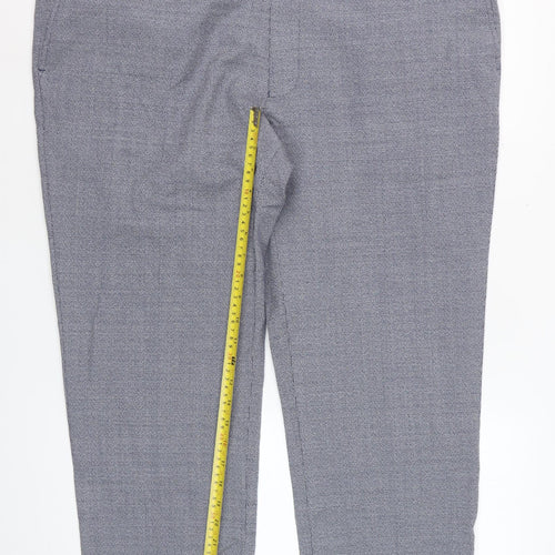 Marks and Spencer Men's Grey Wool Dress Pants 42W 31L Check Formal Trousers