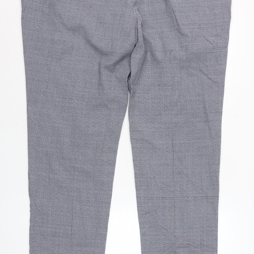 Marks and Spencer Men's Grey Wool Dress Pants 42W 31L Check Formal Trousers