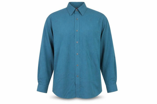 Burton Menswear Blue 16.5 Collared Long Sleeve Non-Iron Formal Shirt