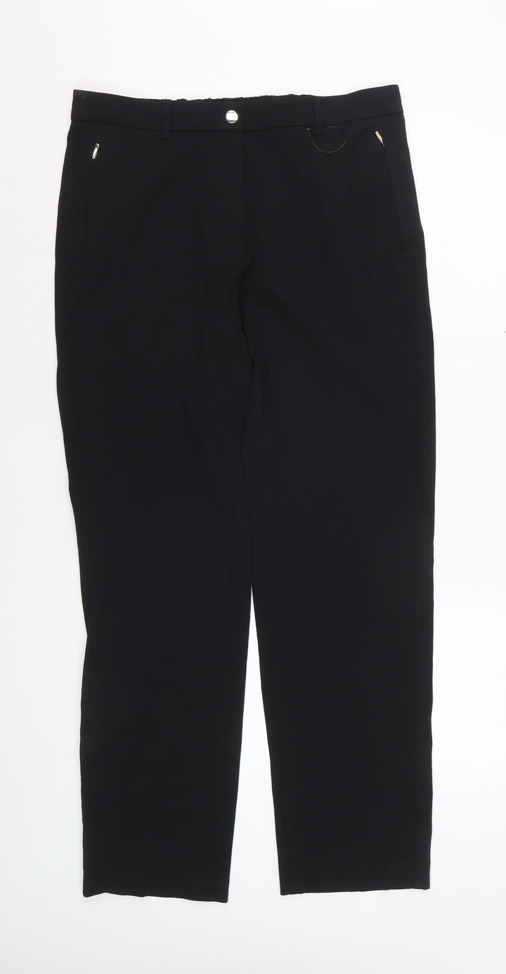 Marks and Spencer Women's Black Straight Leg Trousers Size 12