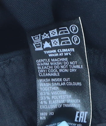 Marks and Spencer Women's Black Straight Leg Trousers Size 12