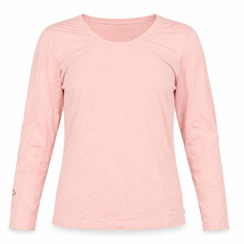 Qodaun Womens Pink Long Sleeve Slim Fit Activewear Top L