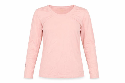 Qodaun Womens Pink Long Sleeve Slim Fit Activewear Top L