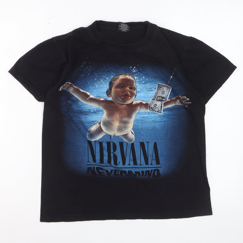 Hot Rock Women’s Black Nirvana Nevermind Graphic T-Shirt S