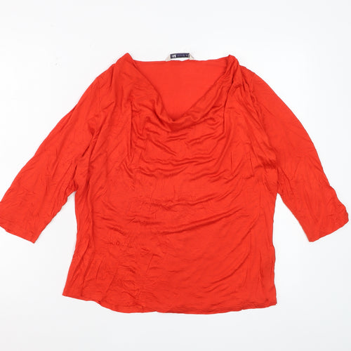 Marks and Spencer Women’s Red Cowl Neck 3/4 Sleeve Viscose Blouse Size 18
