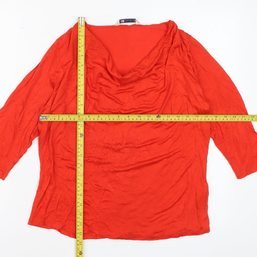 Marks and Spencer Women’s Red Cowl Neck 3/4 Sleeve Viscose Blouse Size 18