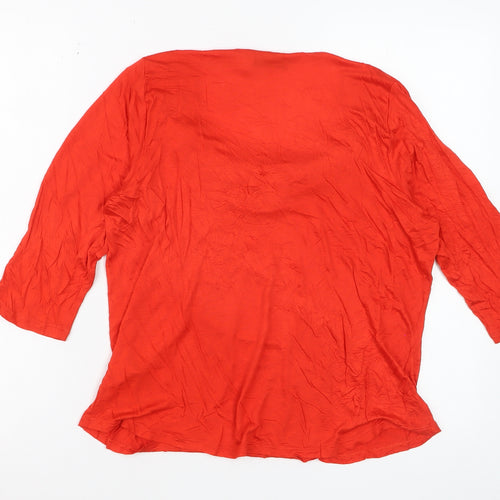 Marks and Spencer Women’s Red Cowl Neck 3/4 Sleeve Viscose Blouse Size 18