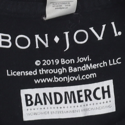 Bon Jovi Men's Black 2XL Band Graphic Short Sleeve T-Shirt