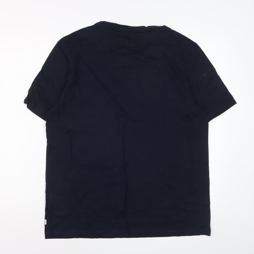 Marks and Spencer Autograph Men's Navy Supima Cotton Crew Neck T-Shirt Size L