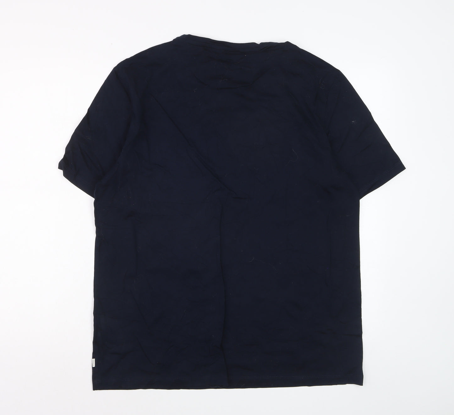 Marks and Spencer Autograph Men's Navy Supima Cotton Crew Neck T-Shirt Size L
