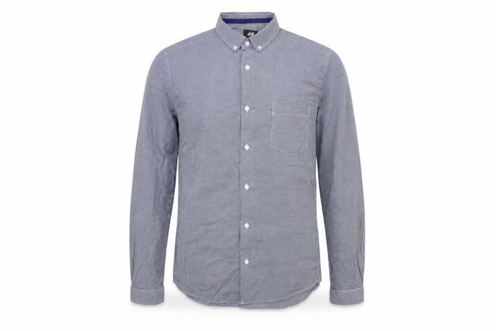 H&M Men's Blue Check Cotton Long Sleeve Regular Fit Dress Shirt Size S