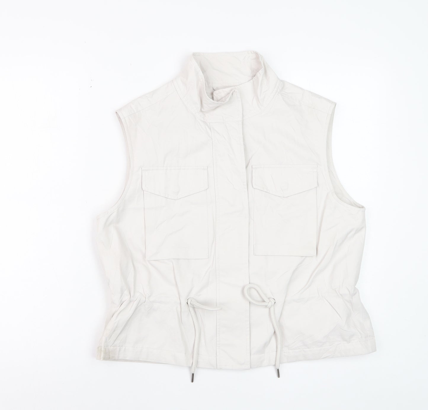 Marks and Spencer Women’s Ivory Cotton Blend Sleeveless Waistcoat Size 10
