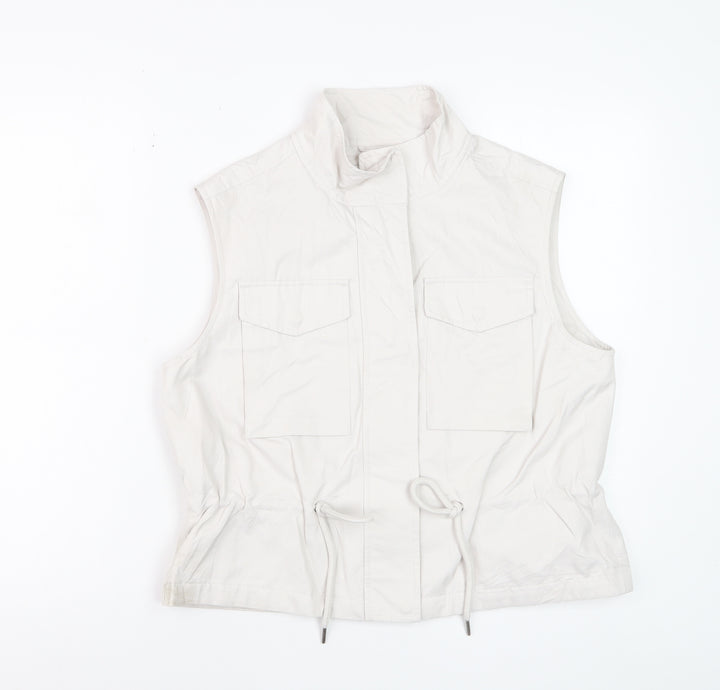 Marks and Spencer Women’s Ivory Cotton Blend Sleeveless Waistcoat Size 10