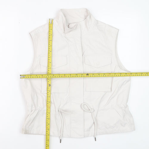 Marks and Spencer Women’s Ivory Cotton Blend Sleeveless Waistcoat Size 10