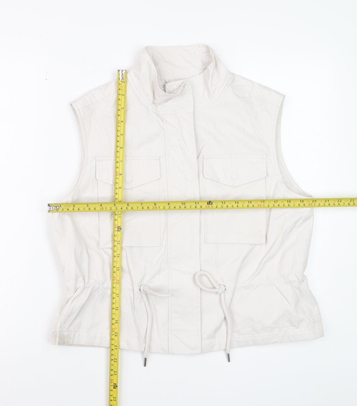 Marks and Spencer Women’s Ivory Cotton Blend Sleeveless Waistcoat Size 10
