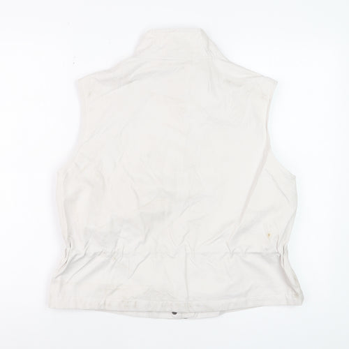 Marks and Spencer Women’s Ivory Cotton Blend Sleeveless Waistcoat Size 10