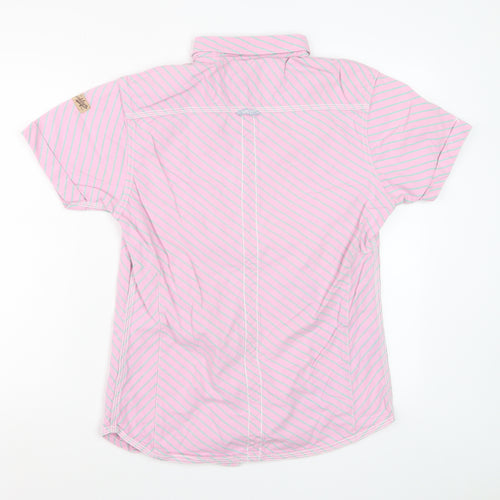 Dirty Blazer Men's Pink Striped Short Sleeve Button-Up Shirt L Cotton