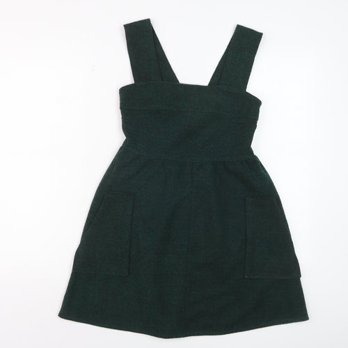 Topshop Women Green UK 6 Pinafore Dress with Pockets