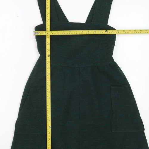 Topshop Women Green UK 6 Pinafore Dress with Pockets