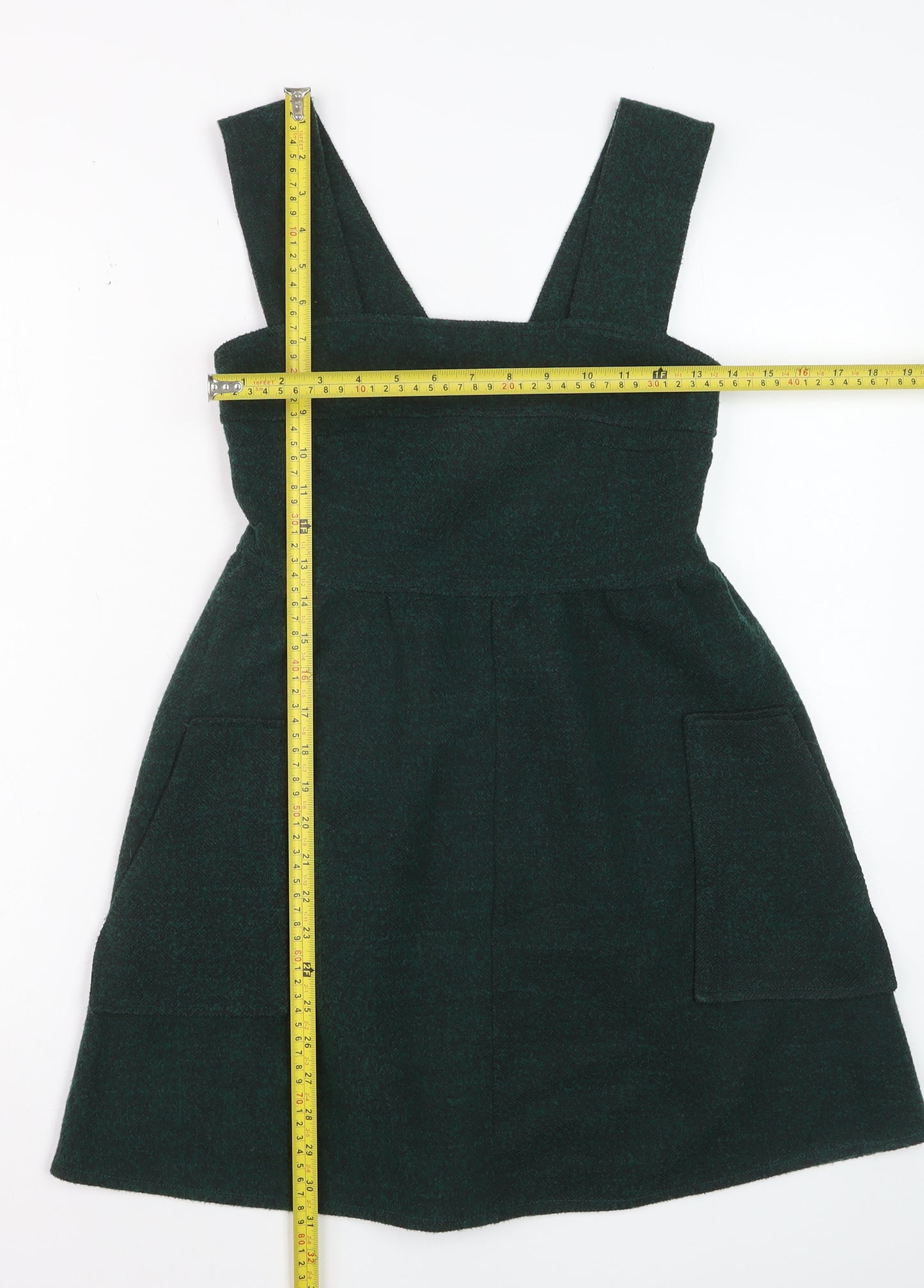 Topshop Women Green UK 6 Pinafore Dress with Pockets