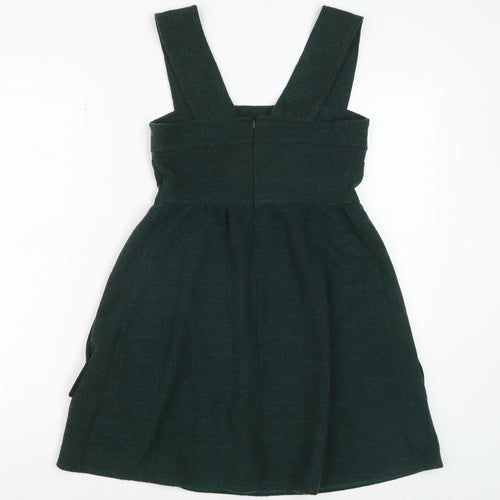 Topshop Women Green UK 6 Pinafore Dress with Pockets