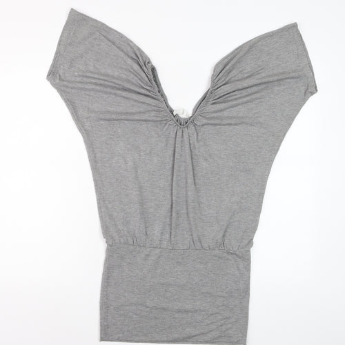 Internacionale Women Grey V-Neck Batwing Jersey T-Shirt Size 8