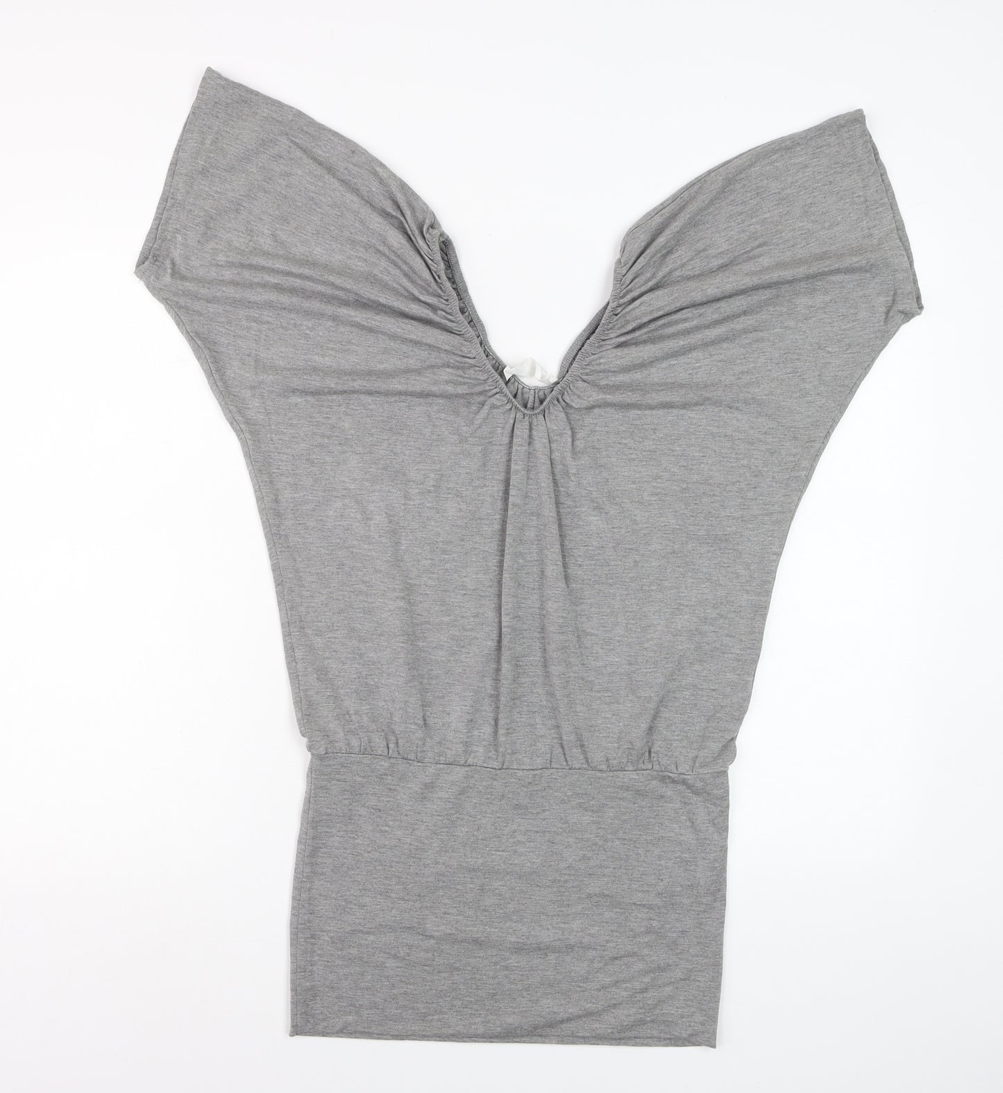 Internacionale Women Grey V-Neck Batwing Jersey T-Shirt Size 8