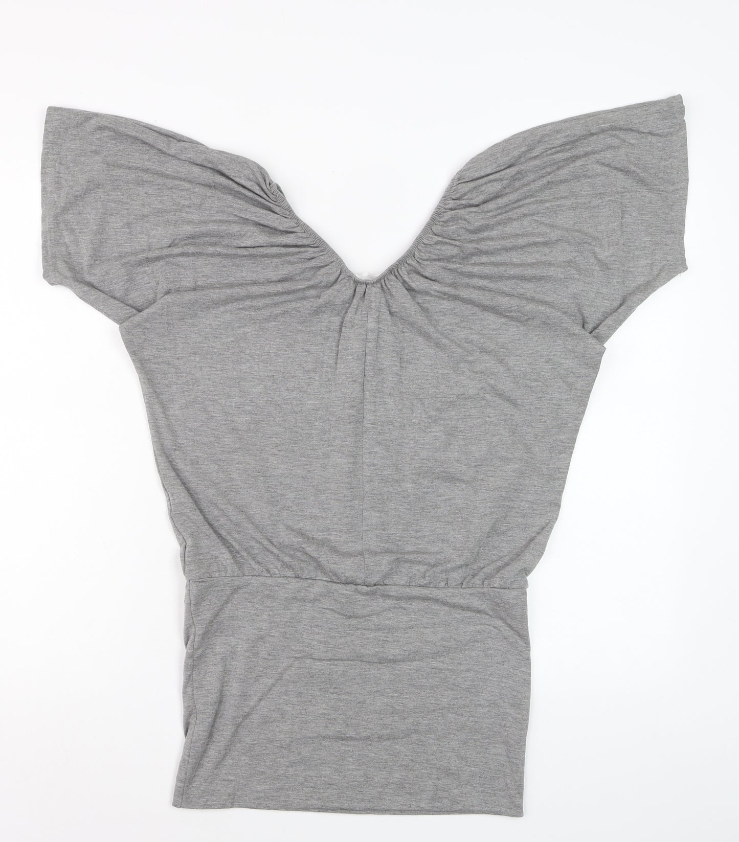 Internacionale Women Grey V-Neck Batwing Jersey T-Shirt Size 8