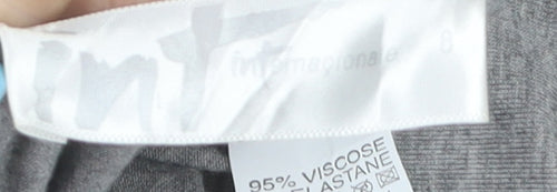 Internacionale Women Grey V-Neck Batwing Jersey T-Shirt Size 8