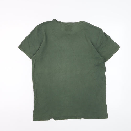 Abercrombie & Fitch Men's Green Cotton Crew Neck Short Sleeve T-Shirt M