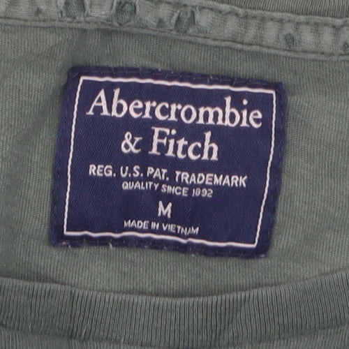 Abercrombie & Fitch Men's Green Cotton Crew Neck Short Sleeve T-Shirt M
