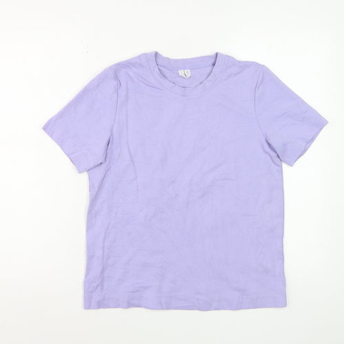 Arket Women's Purple Cotton Blend Basic Short Sleeve T-Shirt Size S