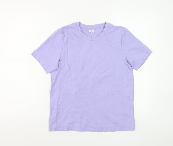 Arket Women's Purple Cotton Blend Basic Short Sleeve T-Shirt Size S