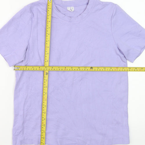 Arket Women's Purple Cotton Blend Basic Short Sleeve T-Shirt Size S
