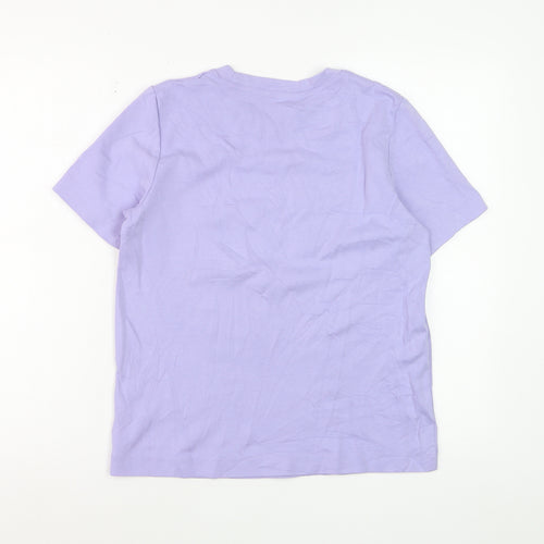 Arket Women's Purple Cotton Blend Basic Short Sleeve T-Shirt Size S