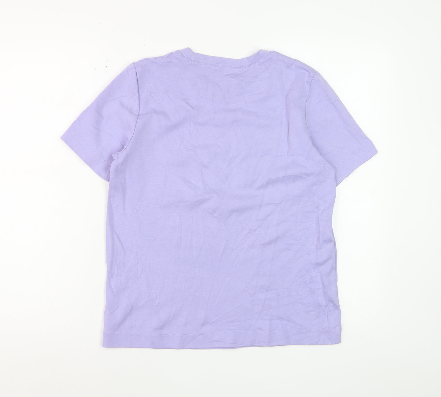 Arket Women's Purple Cotton Blend Basic Short Sleeve T-Shirt Size S