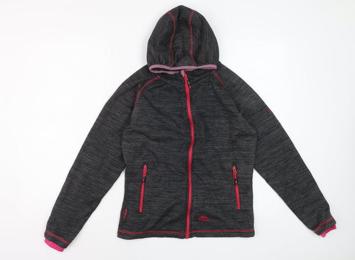 Trespass Women Grey Hooded Full Zip Outdoor Jacket UK 10