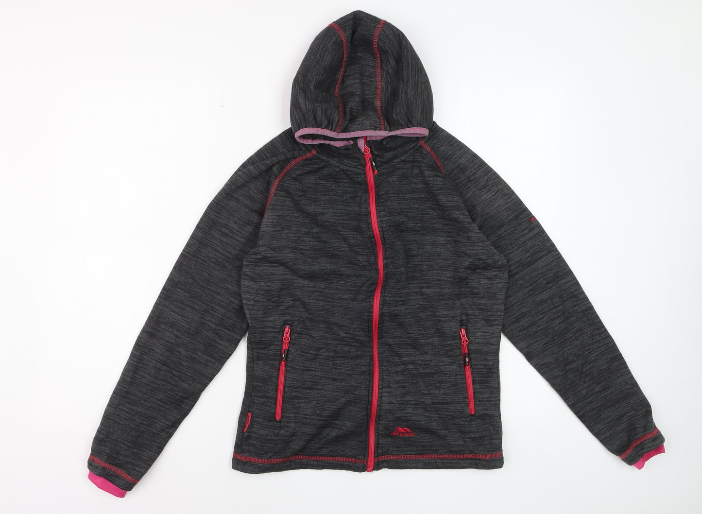 Trespass Women Grey Hooded Full Zip Outdoor Jacket UK 10
