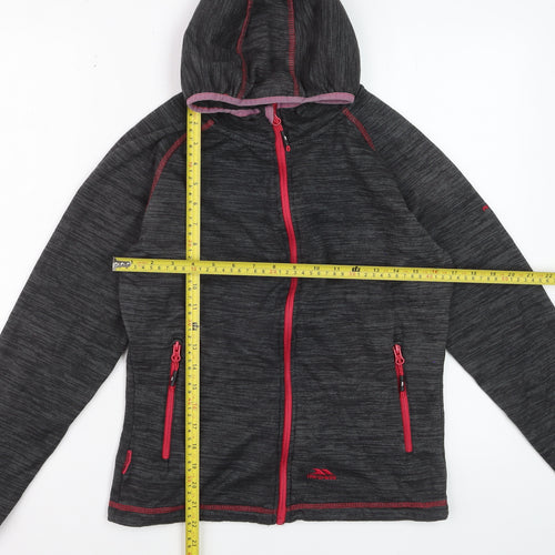 Trespass Women Grey Hooded Full Zip Outdoor Jacket UK 10