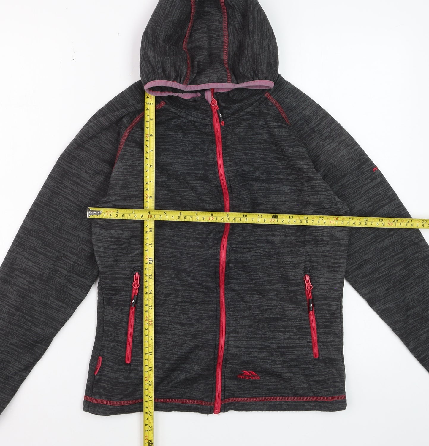 Trespass Women Grey Hooded Full Zip Outdoor Jacket UK 10