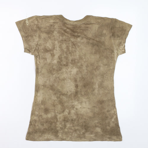 Tones of Africa Women’s Brown Lion Print Cotton T-Shirt Size S