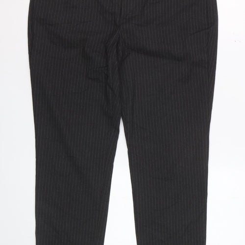 Gap Women Black Pinstripe Slim Cropped Trousers UK12