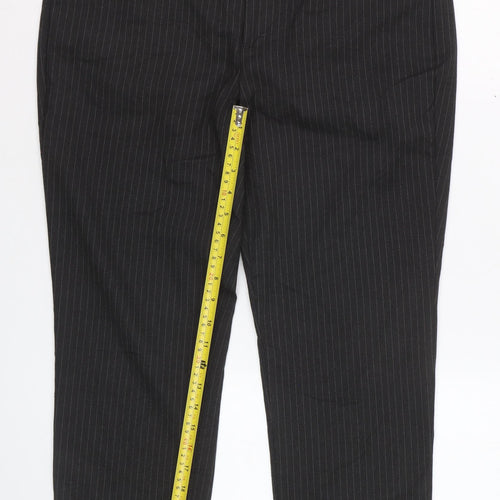 Gap Women Black Pinstripe Slim Cropped Trousers UK12