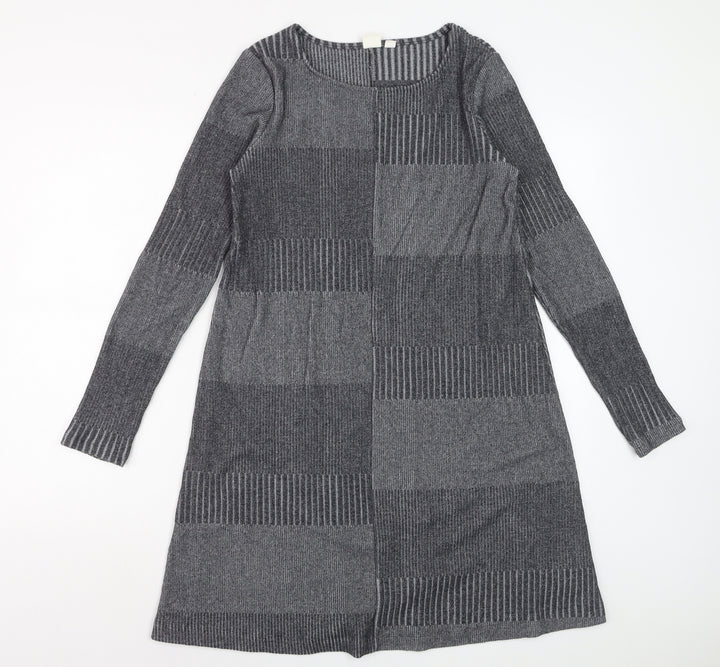 GAP Women’s Grey Knit Shift Dress XS Long Sleeve Casual