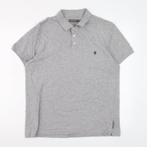 French Connection Men’s Grey Polo Shirt XL Cotton Blend