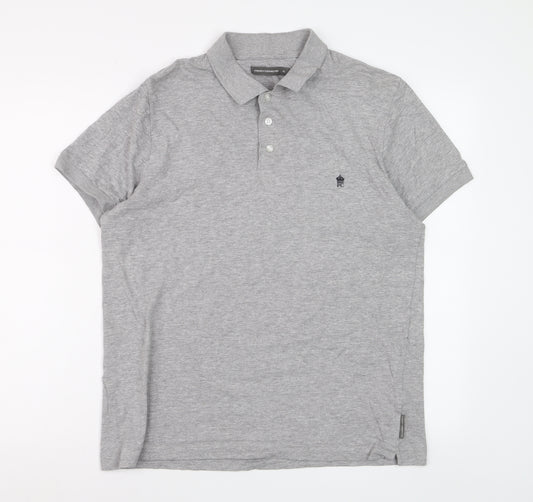 French Connection Men’s Grey Polo Shirt XL Cotton Blend